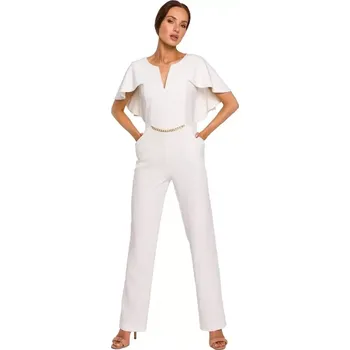 Dámský overall M670 Kombinéza s volánky - ecru EU S