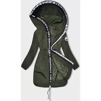 Tenká dámská bunda v barvě khaki s ozdobnou lemovkou (1811) odstíny zelené S (36)