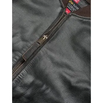Pánská bunda Alpha Industries Kožená bunda 138121 Hnědá Regular Fit XXL