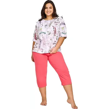 Pánské pyžamo Dámské pyžamo 3156 Olive plus - TARO Bílá 4XL