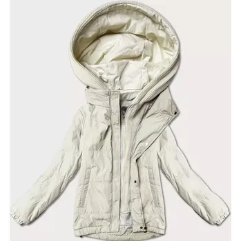 Dámská bunda v barvě ecru s ozdobnou kapucí Miss TiTi (3295) odstíny béžové M (38)