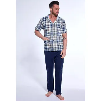 Pánské pyžamo Pyžamo Cornette 318/54 cr/r M-2XL pánské rozepínací tmavě modrá L