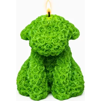 Svíčka Vonná svíčka Ovečka z růží | 130 g | Svíčkománie3D | Barva: Zelená