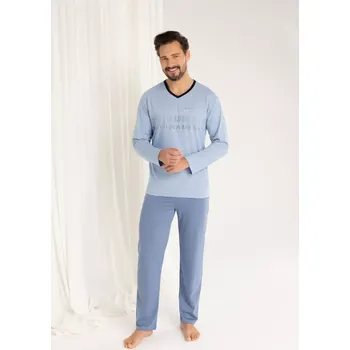 Pánská móda PÁNSKÉ PYŽAMO 495 J/25 Modrá M