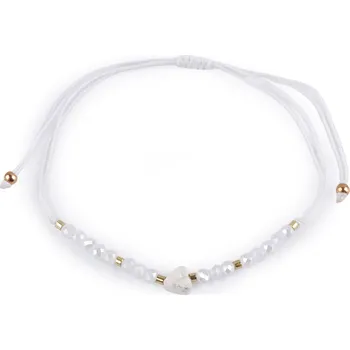 Náramek Náramek shamballa srdce a broušené korálky s AB efektem