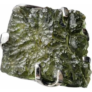 Prsten Stříbrný prsten s neopracovaným vltavínem P35 0030