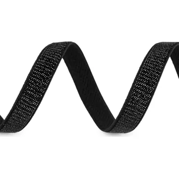 Pruženka brokátová / ramínková šíře 10 mm s lurexem, střední, 2 černá