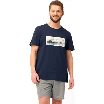 Pánské pyžamo Pyžamo Key MNS 606 A25 kr/r M-2XL grafit XL