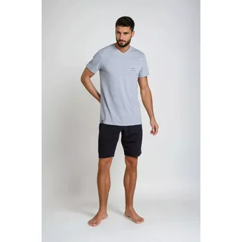 Pánská móda Pyžamo Duty 38881-90X šedo-černé - Henderson XXL