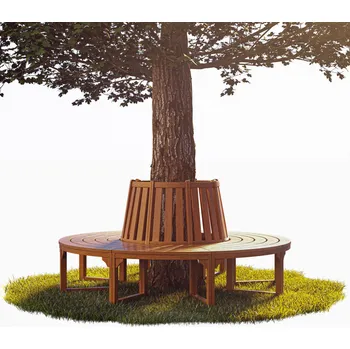 Zahradní lavice Stromová lavička Ø160cm z eukalyptového dřeva