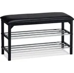 Botník 83168-13 BK koženka černá, kov černý, chrom