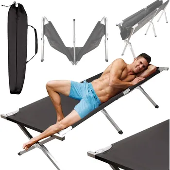 Zahradní sestava KIK Skládací polní postel tourist canada black 150kg