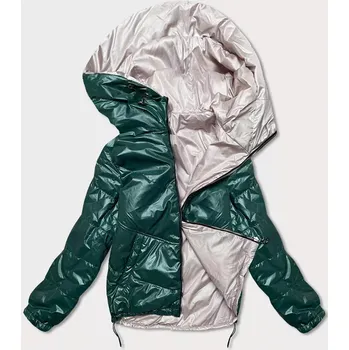 Dámská bunda Zelená/béžová dámská oboustranná bunda (BH-2204BIG) odstíny zelené 50