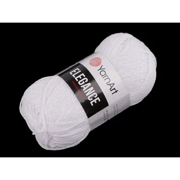 Příze Pletací příze Elegance lurex 50 g, střední, 9 (117) bílá AB