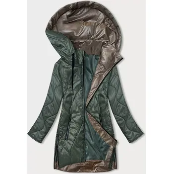 Tmavě zelená dámská bunda s odepínací kapucí (B8218-10) odstíny zelené 46