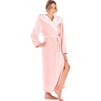 Dámský župan Dámský župan Flora s kapucí 3956 3050 růžová perla - Vestis XL