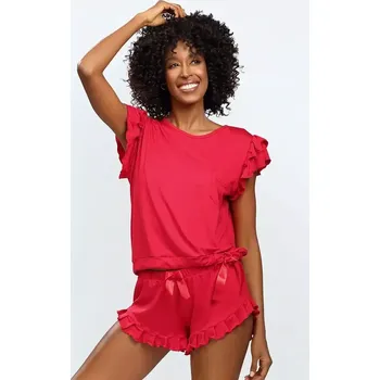 Dámské pyžamo DKaren set Lulu kr/r S-XL Červená L