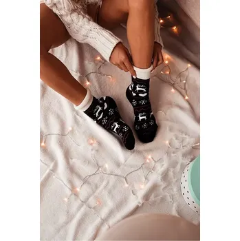 DÁMSKÉ FROTÉ PONOŽKY (SOBI A SRDCE) 0118.003 ČERNÁ 2 37-41