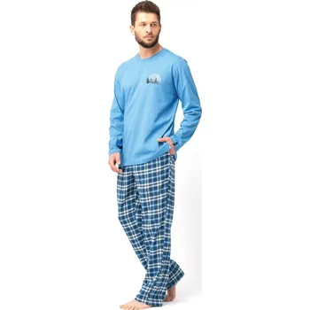 Pánské pyžamo Key MNS 626 B25 délka/r M-2XL Modrá XXL