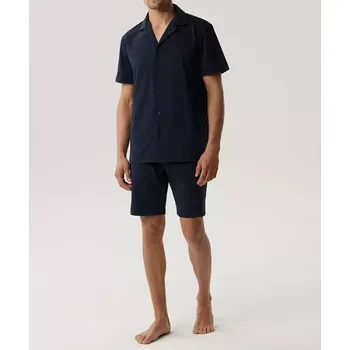 Pánské pyžamo Atlantic BNMP-003 pyžamo kr/r S-2XL pánské pyžamo na zip tmavě modrá M