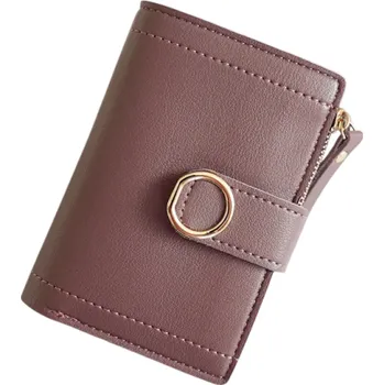 Peněženka Dámská rozkládací peněženka 9 x 12,5 x 2 cm Zapínání na přezku Zipová kapsa Kvalitní umělá kůže Praktické provedení tmavě růžová
