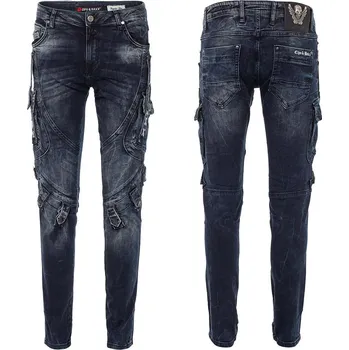 Pánské kalhoty CIPO & BAXX kalhoty pánské CD440 L:34 slim fit 34 Jeans