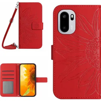 Pouzdro na tablet VSECHNONAMOBIL 133029 ART SUNFLOWER Peněženkový kryt se šňůrkou pro OnePlus 15R červený