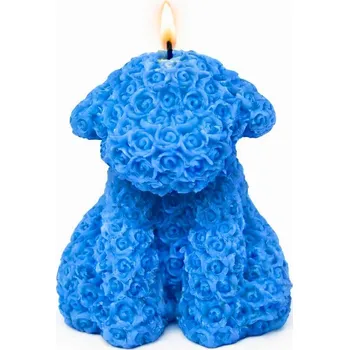 Svíčka Vonná svíčka Ovečka z růží | 130 g | Svíčkománie3D | Barva: Modrá