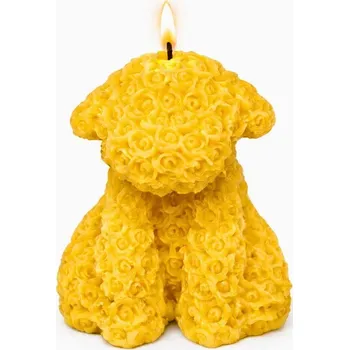 Svíčka Vonná svíčka Ovečka z růží | 130 g | Svíčkománie3D | Barva: Žlutá
