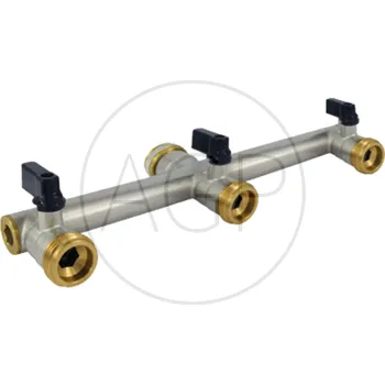 Ventil Zavírací kohout s přípojem 1 x 3/4", odvod 3 x 3/4", 3 zásuvky