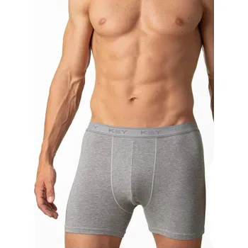 Pánské spodní prádlo Key Pánské Bavlněné Boxerky s Elastickým Pasem, mélange XXL i384_2797260