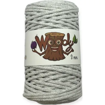 Příze Woody 3 mm – Světle šedá (100m)