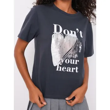 Dámské tričko Sinsay - Tričko s krátkým rukávem - námořnická modrá - 259DF-95X - 259DF-95X-XS