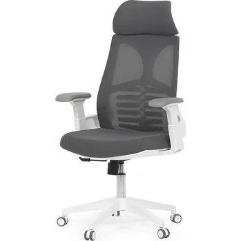 Jídelní židle Kancelářská židle KA-S247 WT síťovina mesh tmavě šedá, plast bílý