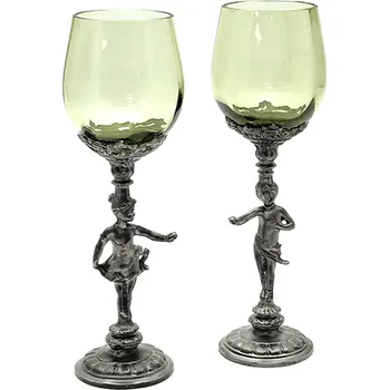 Sklenice Sklenice svatební 0,150l - zdobené cínem - párové | 82617