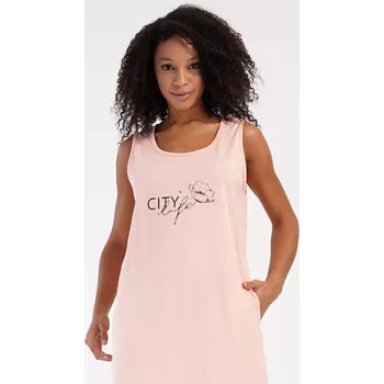 Dámská noční košile Dámská noční košile na ramínka Agnes světle lososová 4XL