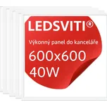 LEDSVITI 24714 5KS Bílý LED panel 600x600mm 40W teplá bílá