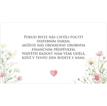 Svatební dekorace Žádost o dar 366