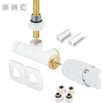 Hlavice pro radiátor Hopa ONE-SADA, universální jednobodový ventil s plastovou rozetou, Bílá