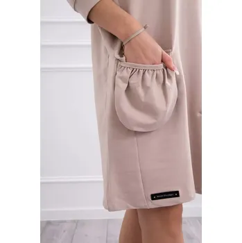 Dámské šaty Béžové šaty s kapucí UNI