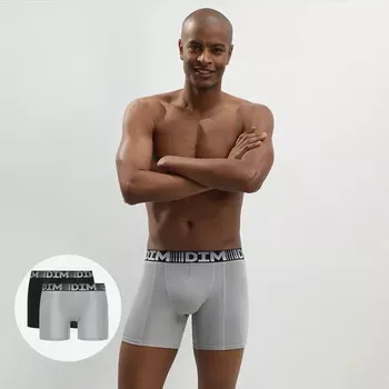 Pánské sportovní boxerky 2 ks DIM 3D FLEX AIR LONG BOXER 2x - DIM - šedá XXL