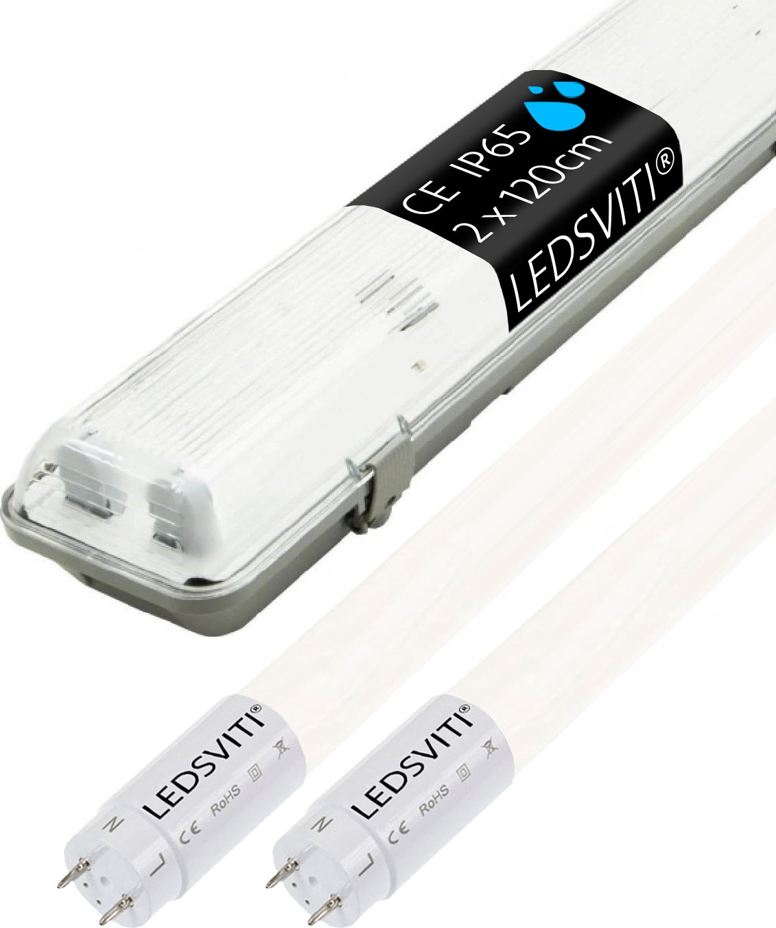 LEDSVITI 015312 LED prachotěsné těleso 2x120cm se zářivkami denní bílá