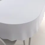 Teflonový oválný ubrus TF-078 Ornamenty - studená bílá 100x160 cm