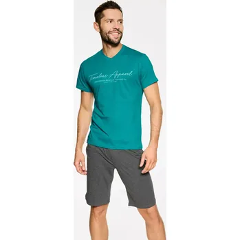 Pánská móda Pyžamo Pulse 39738-66X Tyrkysová-grafitová - Henderson XXL