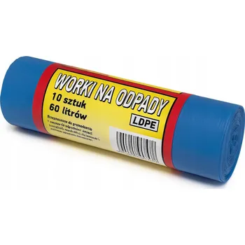 Pytle na odpadky PYTLE NA ODPAD UNIVERZÁLNÍ MODRÉ 60L x 10 KUSŮ 60 cm x 80 cm