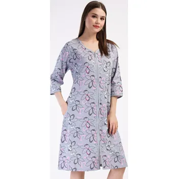 Dámské šaty Dámské domácí šaty s tříčtvrtečním rukávem Miana šedá 4XL