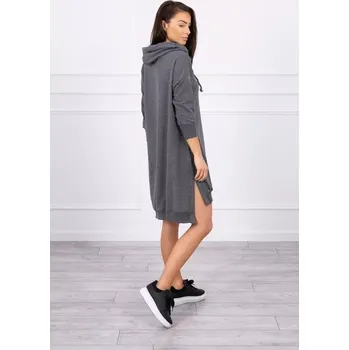 Dámské šaty Šaty s kapucí a delšími zády v grafitové barvě UNI