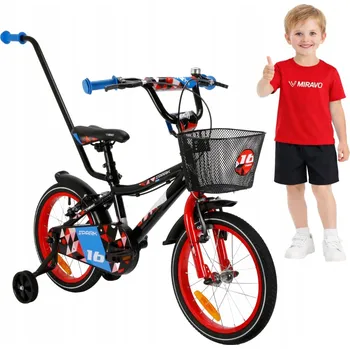 Jízdní kolo DĚTSKÉ KOLO 16 PALCŮ ALU KOLO PRO CHLAPCE KOŠÍK A VODICÍ TYČ +