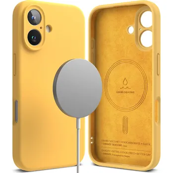 Telefonní příslušenství Ringke - Silikonový magnetický MagSafe - iPhone 16 Plus - žlutý
