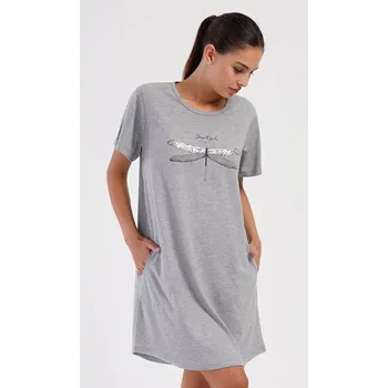 Dámské šaty Dámské domácí šaty s krátkým rukávem Vážka světle lososová 4XL